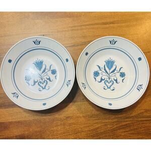 Vintage Noritake Progression "Blue Haven" Salad Plates 8.25” Diameter Set Of 2
